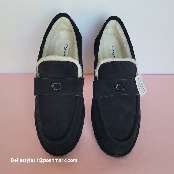 COACH Forest Slipper In Suede- Women’s Size 9B- Black color⭐ - Picture 1 of 16